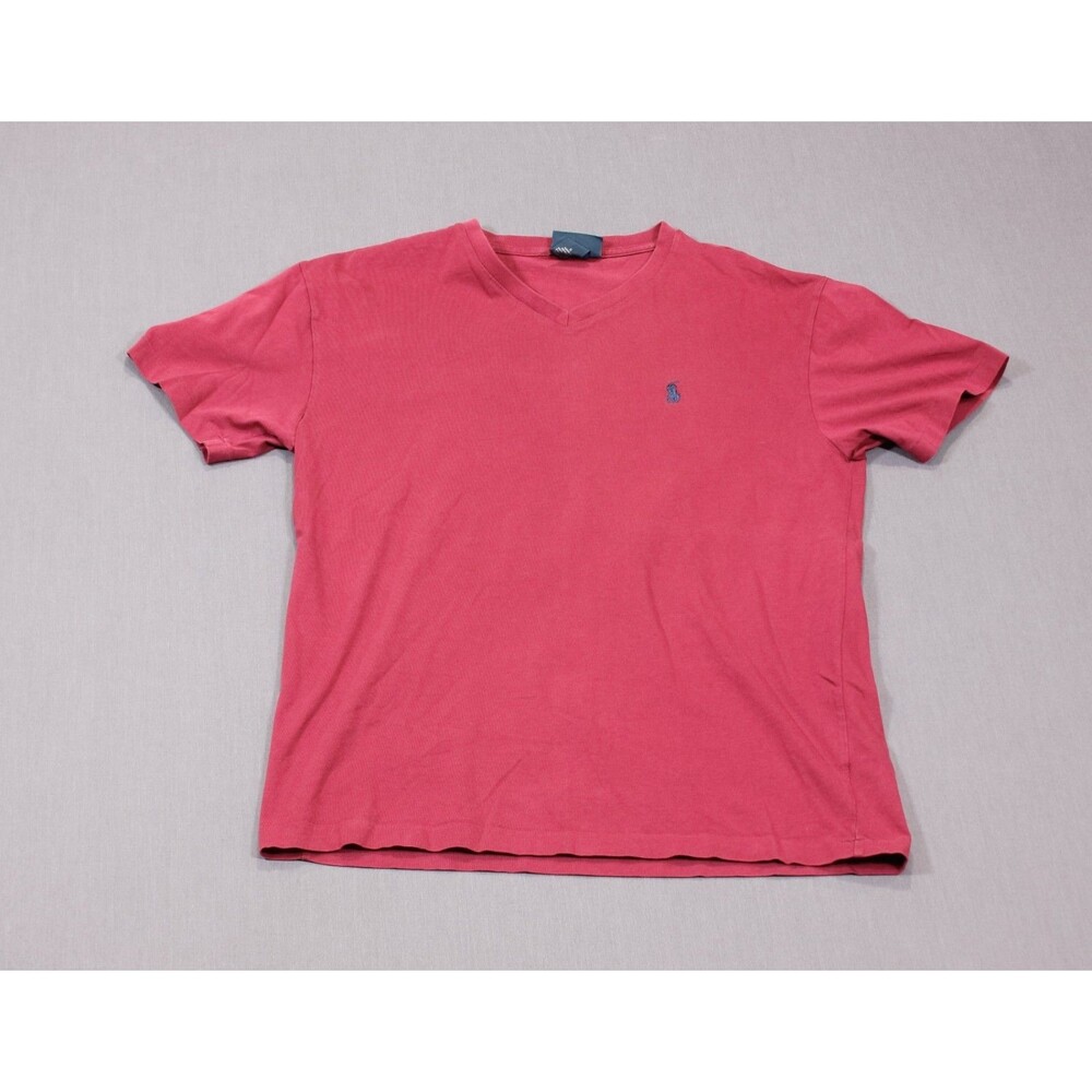 Ralph Lauren Shirt Mens SMALL Red Short sleeve V neck classic 100% Cotton SZ S